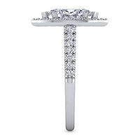 Lyla - 14K White Gold Marquise Halo Diamond Engagement Ring - Everett Jewelry