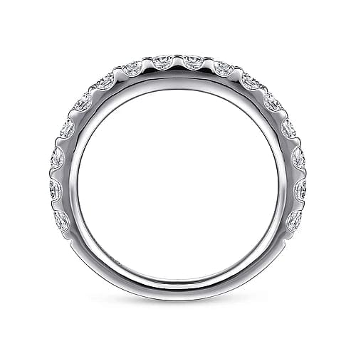 Montreal - 14K White Gold Shared Prong Diamond Wedding Band - 0.97 ct - Everett Jewelry
