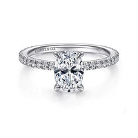 Noa - 14K White Gold Oval Diamond Engagement Ring - Everett Jewelry