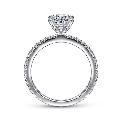 Noa - 14K White Gold Oval Diamond Engagement Ring - Everett Jewelry