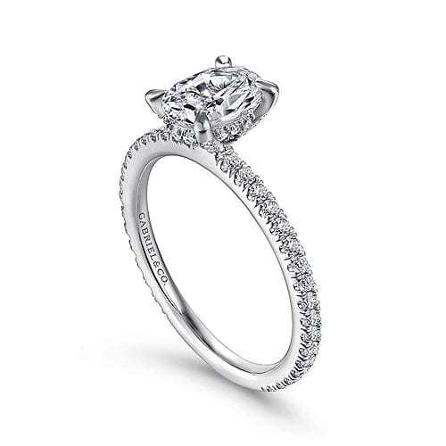 Noa - 14K White Gold Oval Diamond Engagement Ring - Everett Jewelry