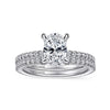 Noa - 14K White Gold Oval Diamond Engagement Ring - Everett Jewelry