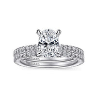Noa - 14K White Gold Oval Diamond Engagement Ring - Everett Jewelry
