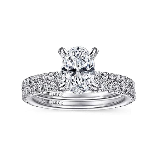 Noa - 14K White Gold Oval Diamond Engagement Ring - Everett Jewelry
