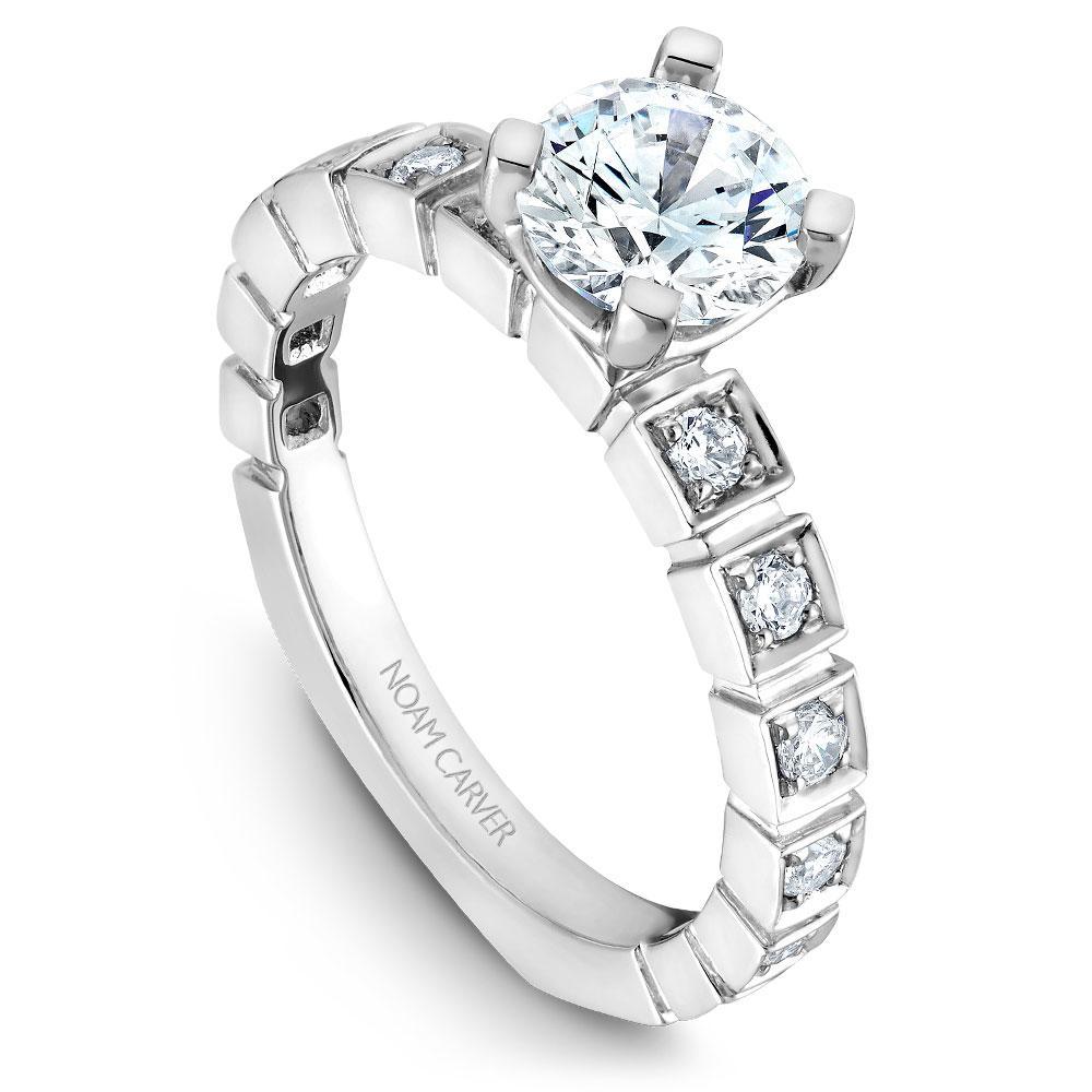 14kt Solitaire with Side Diamonds Engagement Ring ENGAGEMENT RINGS Noam Carver [Everett Jewelry Shreveport Louisiana]