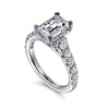 Piper - 14K White Gold Emerald Cut Diamond Engagement Ring - Everett Jewelry