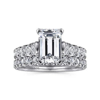 Piper - 14K White Gold Emerald Cut Diamond Engagement Ring - Everett Jewelry