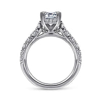 Piper - 14K White Gold Emerald Cut Diamond Engagement Ring - Everett Jewelry