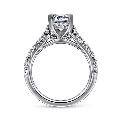 Piper - 14K White Gold Emerald Cut Diamond Engagement Ring - Everett Jewelry