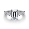 Piper - 14K White Gold Emerald Cut Diamond Engagement Ring - Everett Jewelry