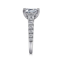 Piper - 14K White Gold Emerald Cut Diamond Engagement Ring - Everett Jewelry