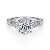 Piper - 14K White Gold Round Diamond Engagement Ring - Everett Jewelry