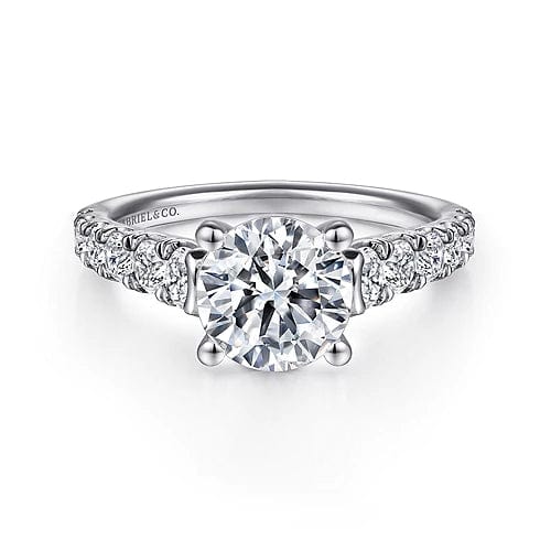 Piper - 14K White Gold Round Diamond Engagement Ring - Everett Jewelry
