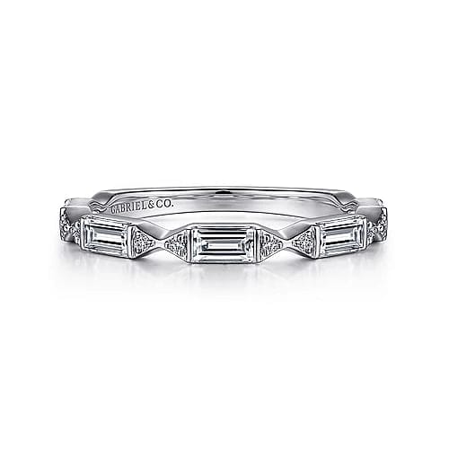 Porta - 14K White Gold Channel Set Diamond Anniversary Band - 0.52 ct - Everett Jewelry