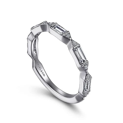 Porta - 14K White Gold Channel Set Diamond Anniversary Band - 0.52 ct - Everett Jewelry