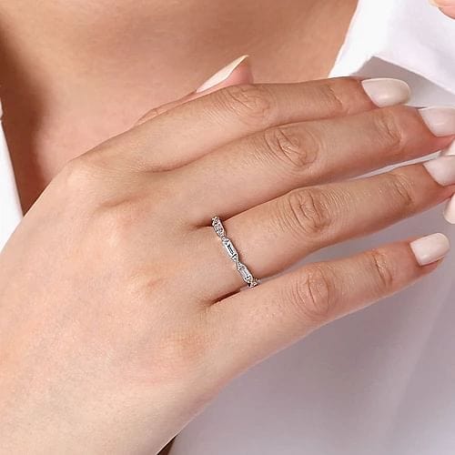 Porta - 14K White Gold Channel Set Diamond Anniversary Band - 0.52 ct - Everett Jewelry