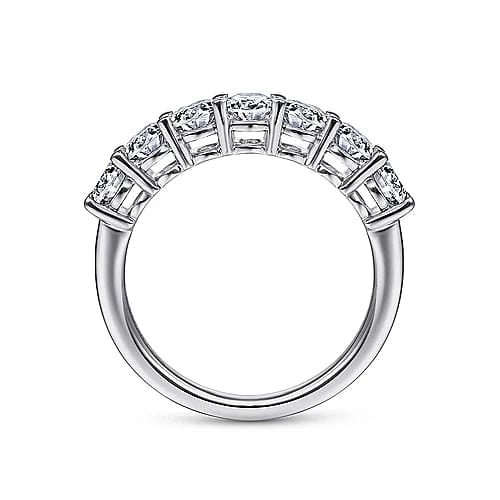 Prevost - 14K White Gold 7 Stone Oval Diamond Anniversary Band - 1.66 ct - Everett Jewelry