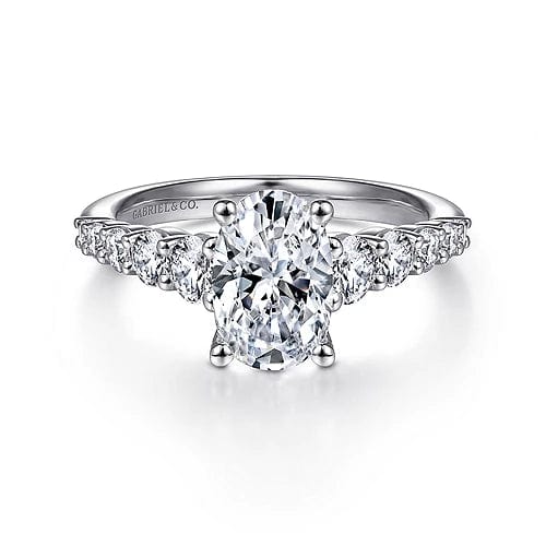 Reed - 14K White Gold Oval Diamond Engagement Ring - Everett Jewelry