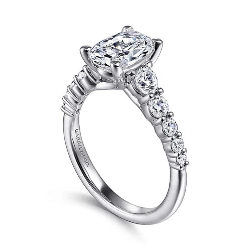 Reed - 14K White Gold Oval Diamond Engagement Ring - Everett Jewelry