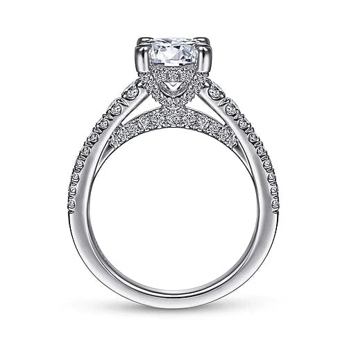 Rialta - 14K White Gold Round Diamond Engagement Ring - Everett Jewelry