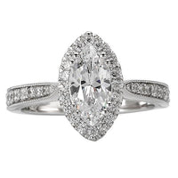 18kt Antique Halo Engagement Ring ENGAGEMENT RINGS Romance [Everett Jewelry Shreveport Louisiana]
