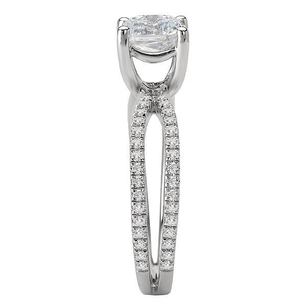 18kt Diamond Accented Split Shank Solitaire ENGAGEMENT RINGS Romance [Everett Jewelry Shreveport Louisiana]