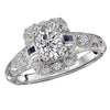 18kt Emerald Antique Halo Engagement Ring ENGAGEMENT RINGS Romance [Everett Jewelry Shreveport Louisiana]