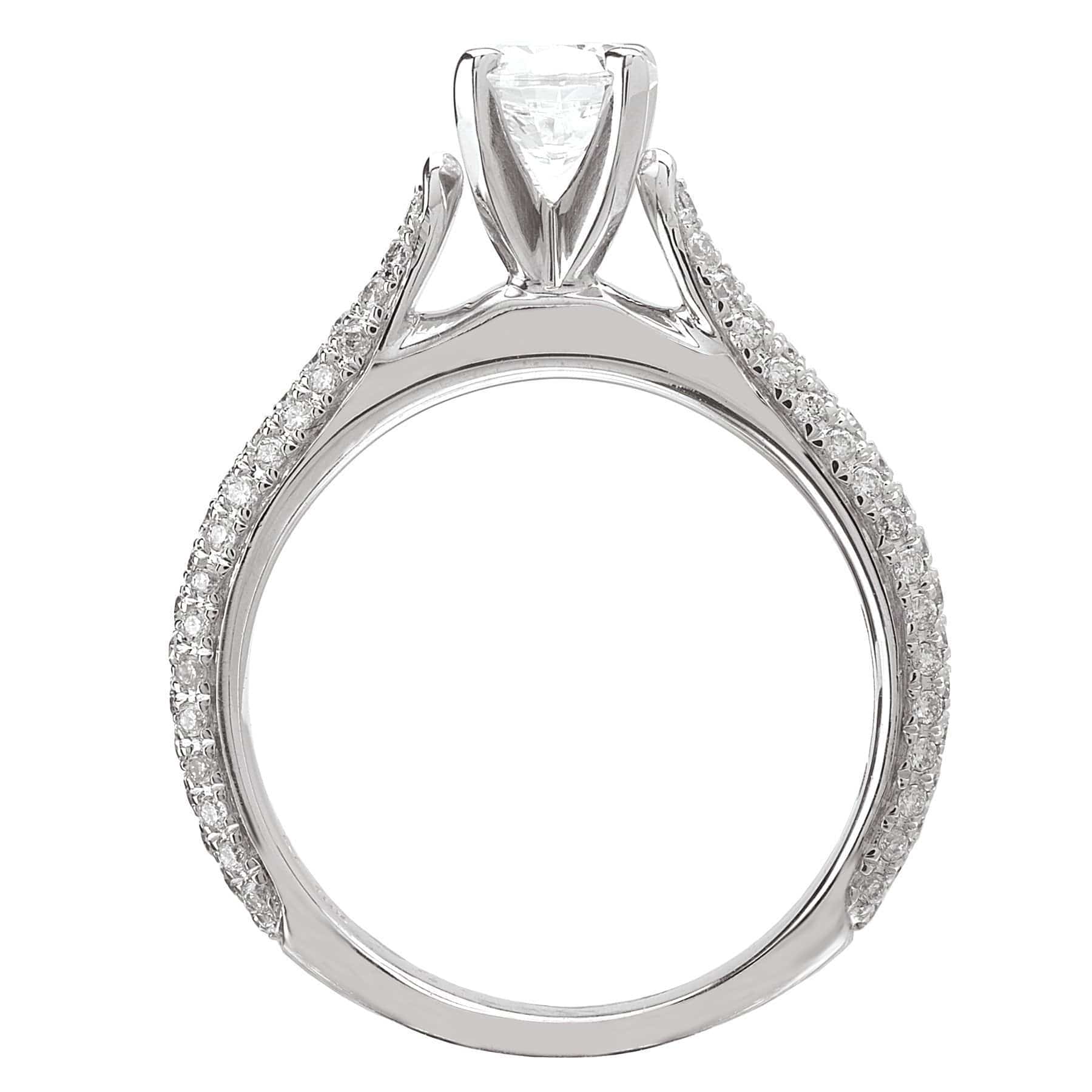 18kt Pave Engagement Ring ENGAGEMENT RINGS Romance [Everett Jewelry Shreveport Louisiana]
