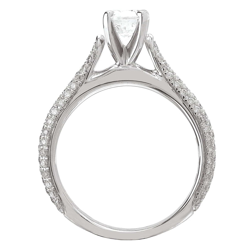 18kt Pave Engagement Ring ENGAGEMENT RINGS Romance [Everett Jewelry Shreveport Louisiana]