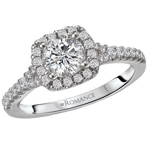 18kt Round Halo Engagement Ring ENGAGEMENT RINGS Romance [Everett Jewelry Shreveport Louisiana]