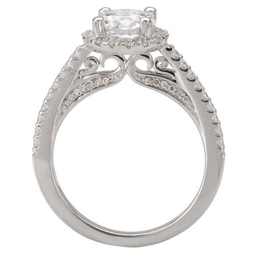 18kt Round Halo with Filigree Sides ENGAGEMENT RINGS Romance [Everett Jewelry Shreveport Louisiana]