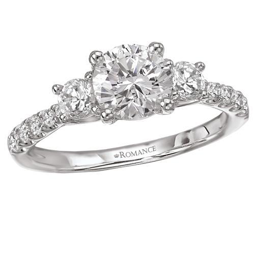 18kt Three Stone Engagement Ring ENGAGEMENT RINGS Romance [Everett Jewelry Shreveport Louisiana]