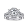 Samaya - 14K White Gold Fancy Halo Round Diamond Engagement Ring - Everett Jewelry