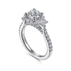Samaya - 14K White Gold Fancy Halo Round Diamond Engagement Ring - Everett Jewelry
