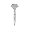 Samaya - 14K White Gold Fancy Halo Round Diamond Engagement Ring - Everett Jewelry