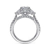 Samaya - 14K White Gold Fancy Halo Round Diamond Engagement Ring - Everett Jewelry