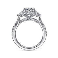 Samaya - 14K White Gold Fancy Halo Round Diamond Engagement Ring - Everett Jewelry
