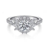 Samaya - 14K White Gold Fancy Halo Round Diamond Engagement Ring - Everett Jewelry