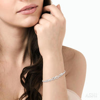 Silver Infinity Shape Diamond Lariat Bracelet - Everett Jewelry