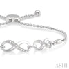 Silver Infinity Shape Diamond Lariat Bracelet - Everett Jewelry