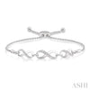 Silver Infinity Shape Diamond Lariat Bracelet - Everett Jewelry