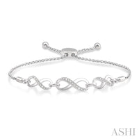 Silver Infinity Shape Diamond Lariat Bracelet - Everett Jewelry