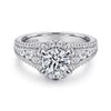 Sorrel - 14K White Gold Round Halo Diamond Channel Set Engagement Ring - Everett Jewelry