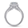 Sorrel - 14K White Gold Round Halo Diamond Channel Set Engagement Ring - Everett Jewelry