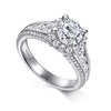 Sorrel - 14K White Gold Round Halo Diamond Channel Set Engagement Ring - Everett Jewelry