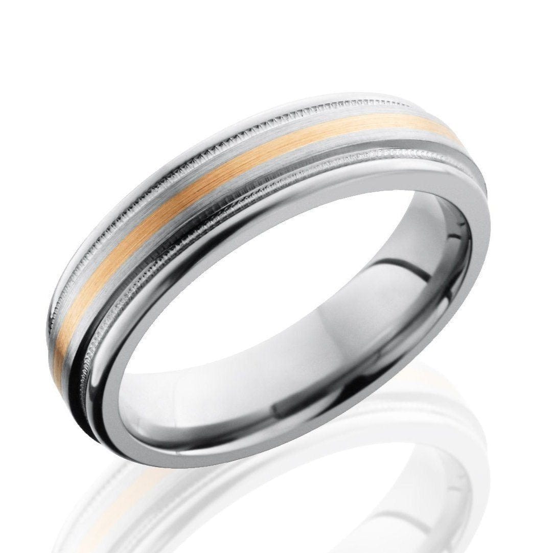 Titanium and Rose Gold Band - Everett Jewelry