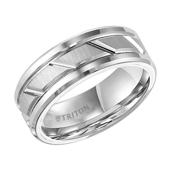 Tungsten Carbide Wedding Band Men's Band Triton [Everett Jewelry Shreveport Louisiana]