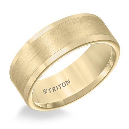 Tungsten Carbide with Gold Finish Men's Band Triton [Everett Jewelry Shreveport Louisiana]