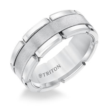 Tungsten Carbide with Inlay Men's Band Triton [Everett Jewelry Shreveport Louisiana]