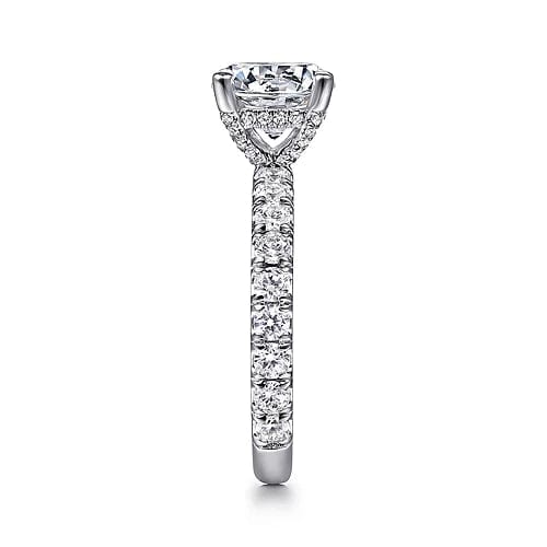 Ulani - 14K White Gold Round Diamond Engagement Ring - Everett Jewelry
